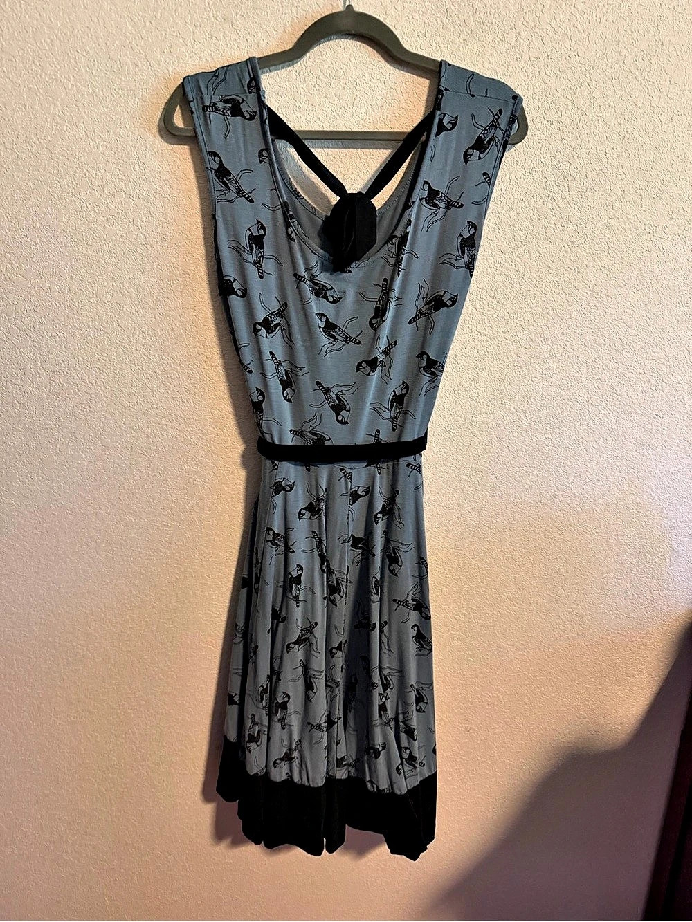 Effie's Heart Bird35 Midi Dress Blue & Black XL